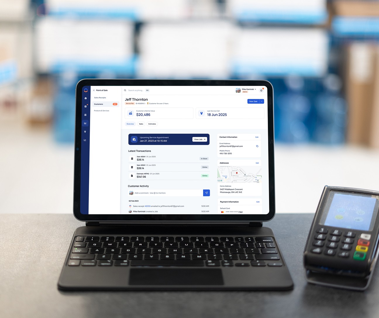 WorkBoss customer management view