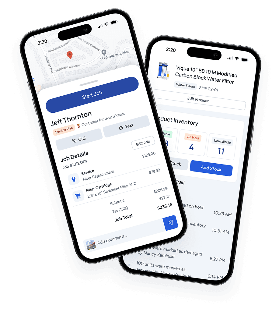 WorkBoss mobile app screens